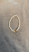 White and Gold Heart Anklet