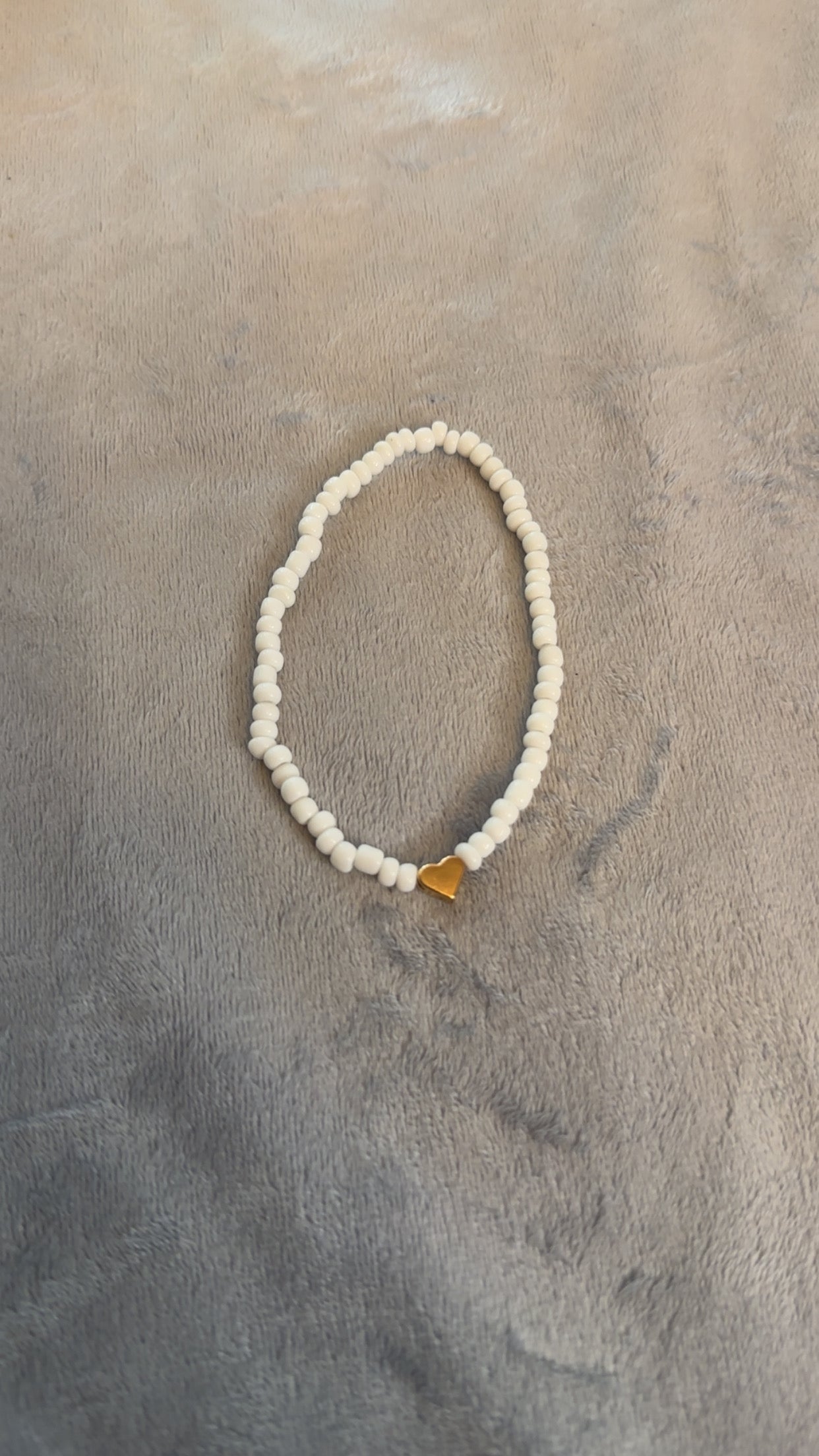 White and Gold Heart Anklet