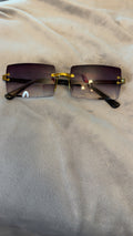 Black  Sunglasses with Gold-Tone Frames and Gradient Lenses for Stylish Protection