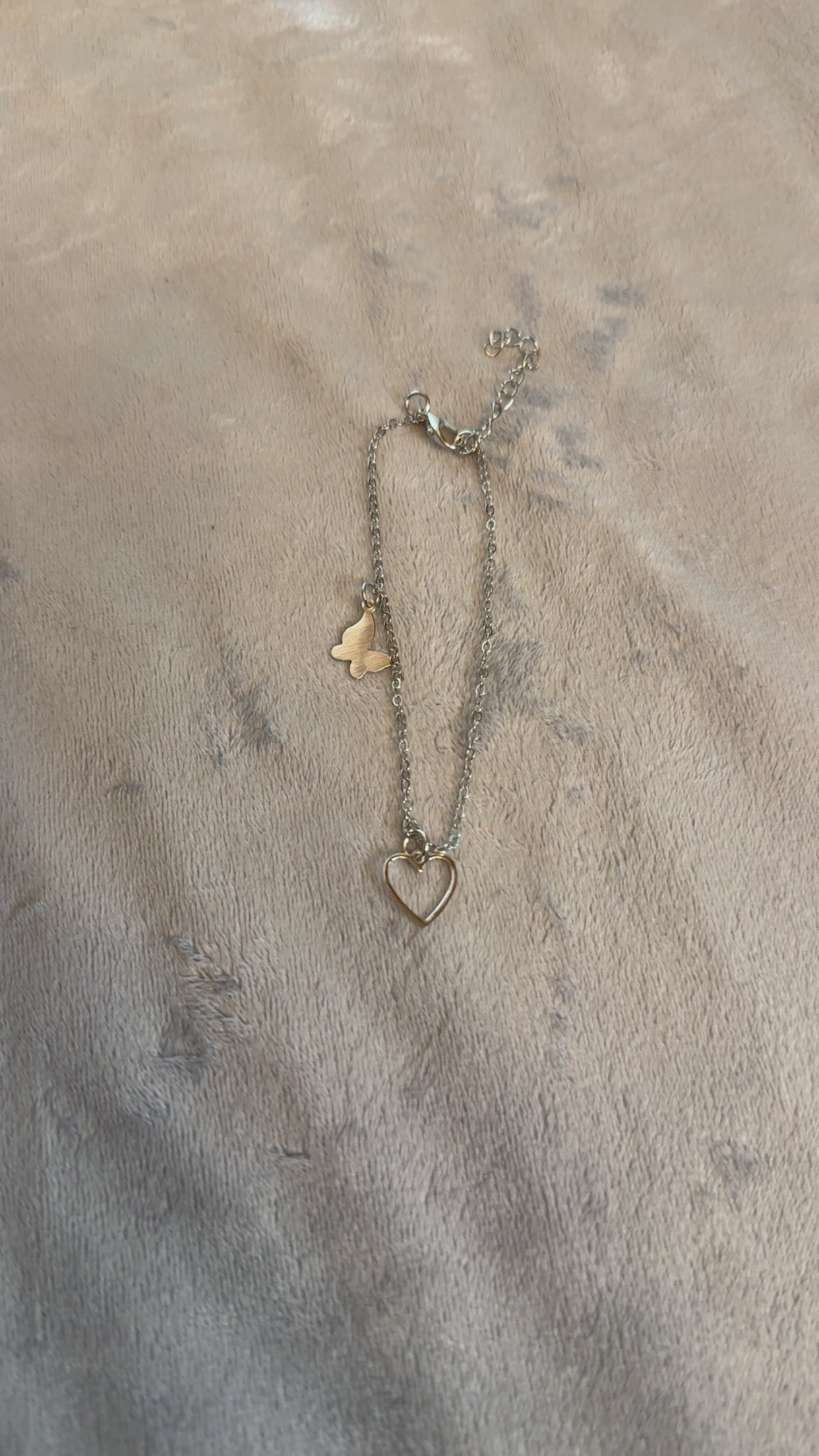 Elegant Heart and Butterfly Charm Anklet