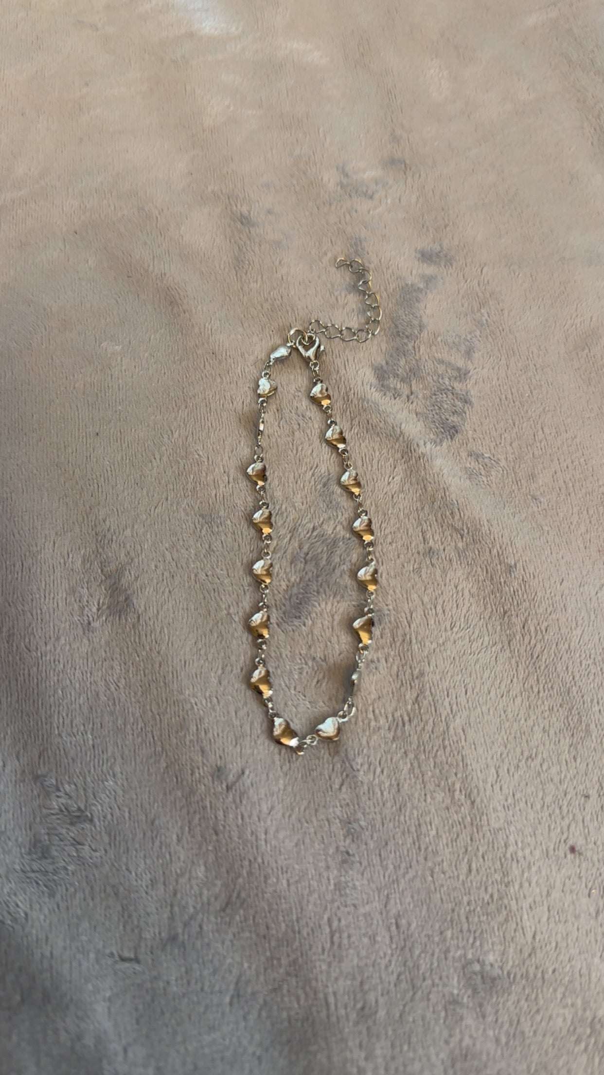 Heart three piece anklet set