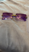 Purple Sunglasses with Gold-Tone Frames and Gradient Lenses for Stylish Protection
